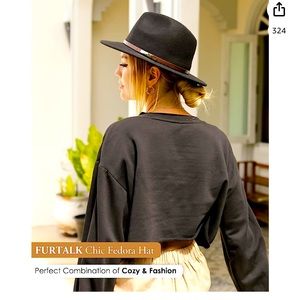 COPY - FURTALK Fedora Hats for Men Women 100% Australian Wool Felt Wide Brim Hat